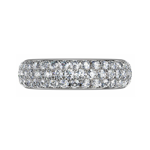 Three Row Cobblestone Micro Pave Set Diamond Ring 2