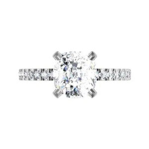 Two Carat Cushion Cut Diamond Engagement Ring w