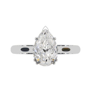 Two Carat Pear Shape Diamond Solitaire Engagement Ring white copy