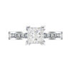 Two Carat Princess Cut Diamond Engagement Ring with Channel Set Diamond Half Band w copy