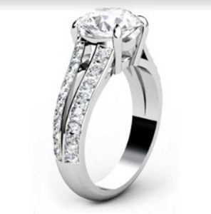 Two Carat Round Brilliant Cut Diamond Engagement Ring | Diamond Split Shank
