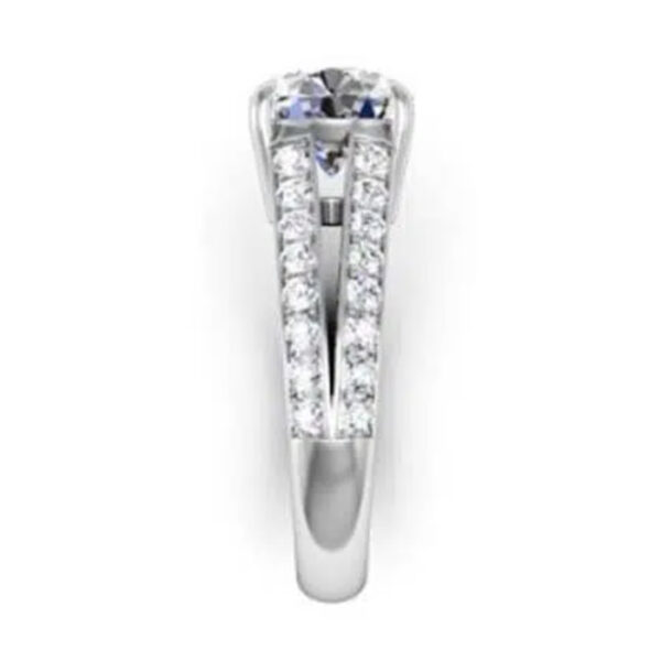 Two Carat Round Brilliant Cut Diamond Engagement Ring with Diamond Split Shank w2