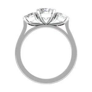 Two Carat Round Brilliant Cut Diamond Three Stone Ring white 2