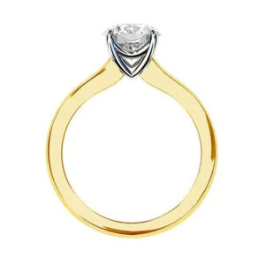 Two Tone Round Solitaire Diamond Ring y2