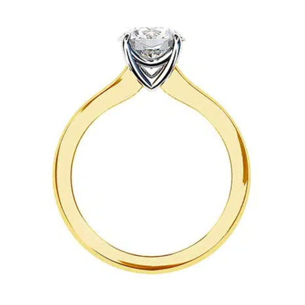 Two Tone Round Solitaire Diamond Ring y2