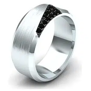 Unique Bespoke Design Mens Black diamond Ring scattered 3