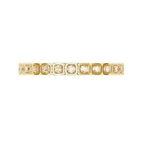 Unique Square Bead Set Champagne Diamond Eternity Band 22