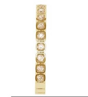 Unique Square Bead Set Champagne Diamond Eternity Band 5