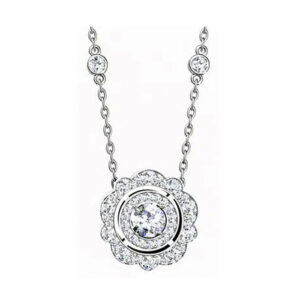 Vintage Double Halo Diamond Necklace