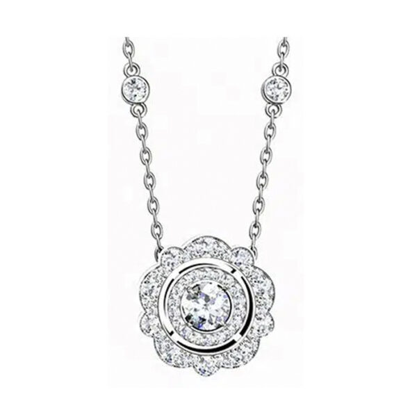 Vintage Double Halo Diamond Necklace