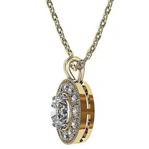 Vintage Pave Set Pendant with Millgrain Edge 6