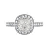 Vintage Style Cushion Cut Diamond Halo Bezel Set Engagement Ring w copy