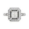 Vintage Style Radiant Cut Diamond Halo Engagement Ring white 1 copy