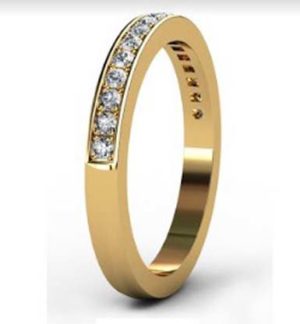 Yellow Gold Pave Set Diamond Half Eternity Band 4