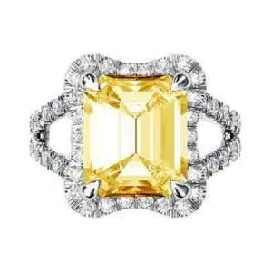 Yellow Sapphire and Diamond Ring 2 3