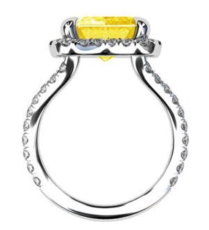 Yellow Sapphire and Diamond Ring 3 3