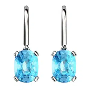 aquamarine drop earrings hook