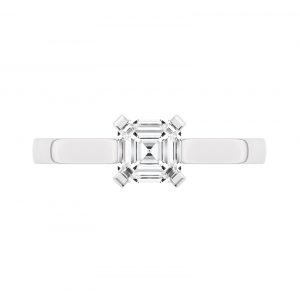 asscher cut soliataire diamond ring