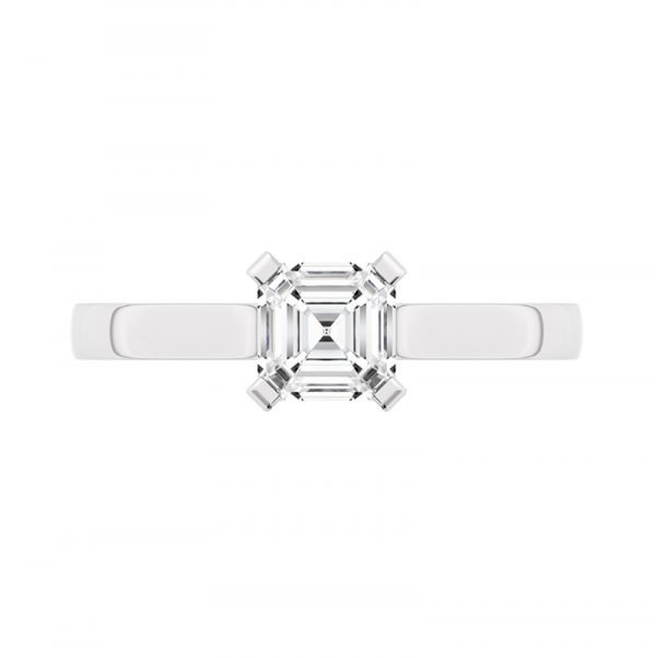 asscher cut soliataire diamond ring