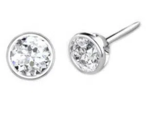 bezel set stud earrings