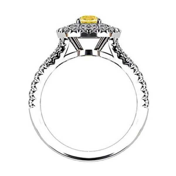 double halo yellow diamond ring 2