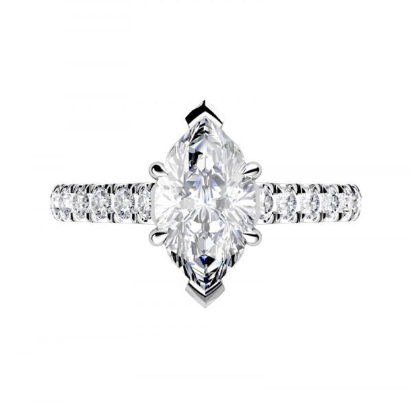 marquise diamond solitaire diamond band ring