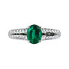 oval emerald split diamond band