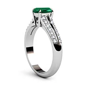 oval emerald split diamond band 2