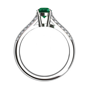 oval emerald split diamond band 3