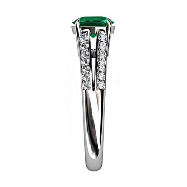 oval emerald split diamond band 4