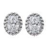 oval halo stud earrings