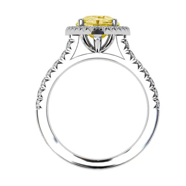 pear shaped yellow diamond halo ring 3