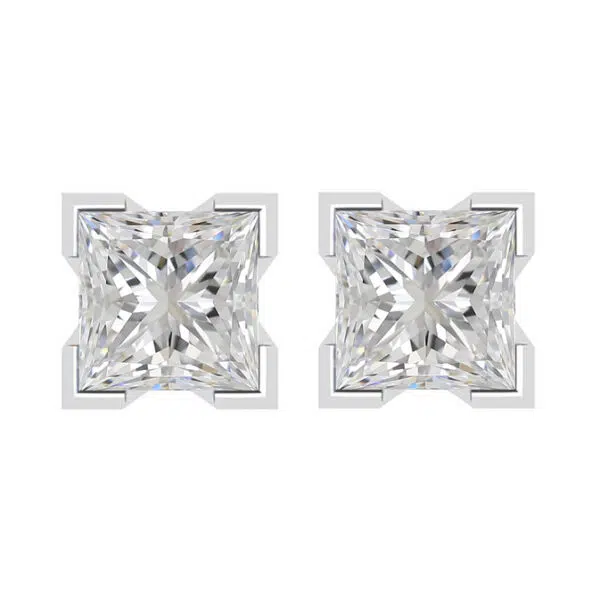 princess cut diamond stud earrings