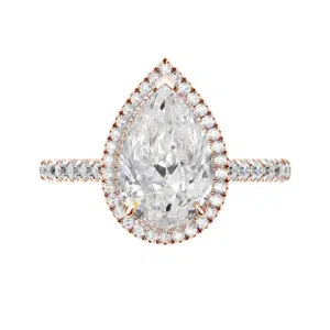 rose gold pear shaped halo engagement ring copy