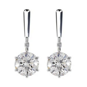 round diamond drop earrings on chain