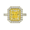 yellow diamond with yellow diamond halo dress ring