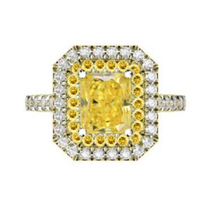 yellow diamond with yellow diamond halo dress ring