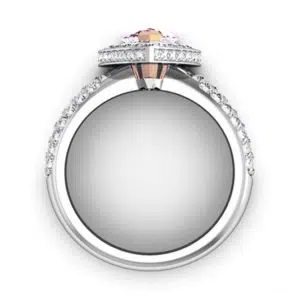 1Ct Pear Shaped Pink Diamond Cobblestone Engagement Ring 3