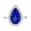 Pear Shaped Blue Sapphire Halo Engagement Ring 2