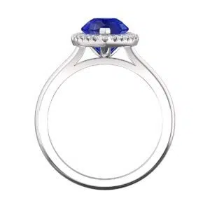 Pear Shaped Blue Sapphire Halo Engagement Ring 3