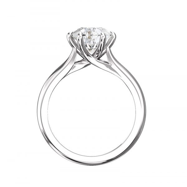 6 claw cross over diamond solitaire ring 2