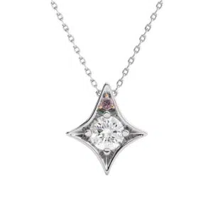 Argyle Pink Diamond Star Pendant white