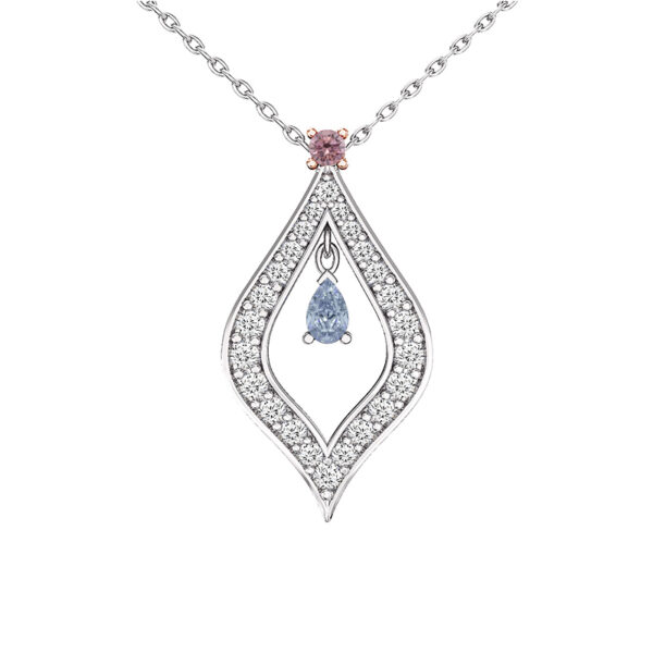 Blue Diamond Pendant With Pink Diamond Highlight