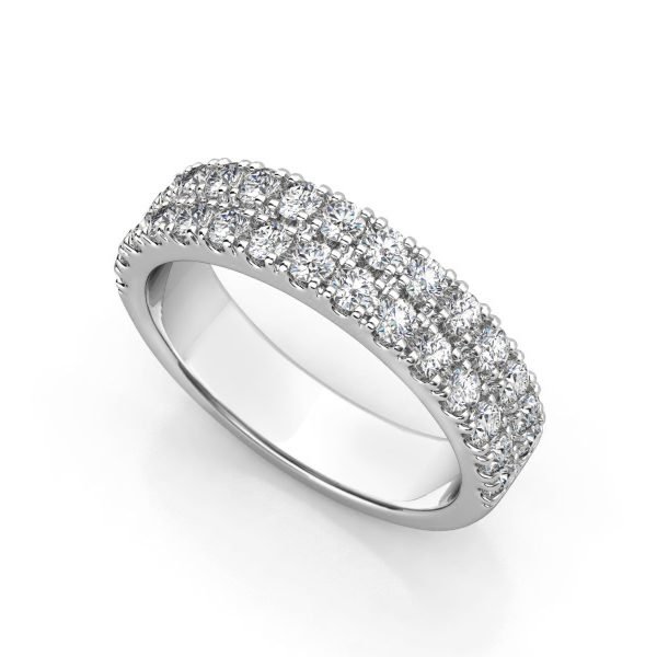 Double Row Pave Set Diamond Wedding Ring 2