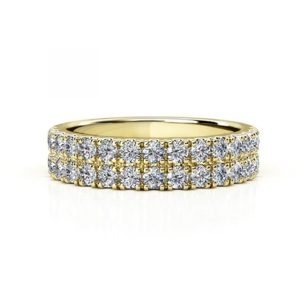 Double Row Pave Set Diamond Wedding Ring gold