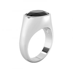 Mens Signet Ring with Black Diamond 4