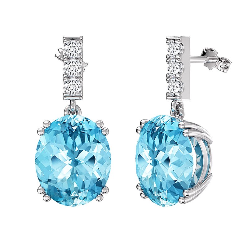 aquamarine diamond earrings 1