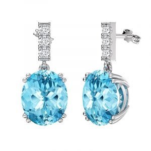 aquamarine diamond earrings