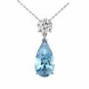 aquamarine pendant with diamond