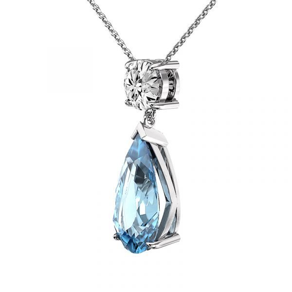 aquamarine pendant with diamond 2